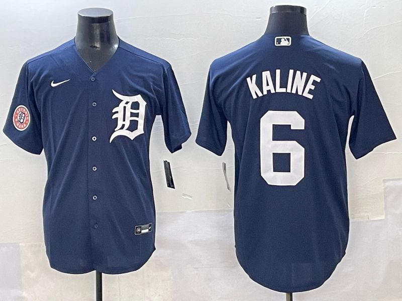 Men 2025 Detroit Tigers 6 Kaline Dark Blue Game Nike MLB Jersey style 7